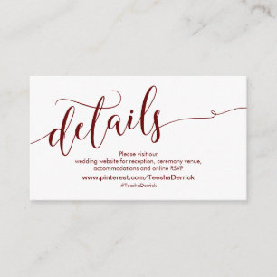 Carte D'accompagnement Belle Bourgogne, Mariage Détails du site