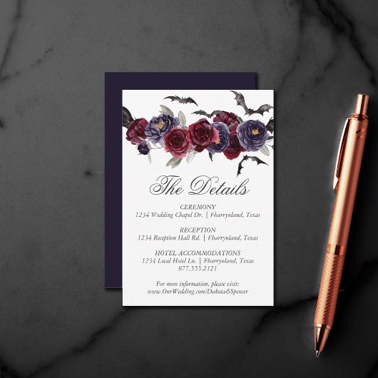 Carte D'accompagnement Belle déplaisante | Détails de la florale foncée e