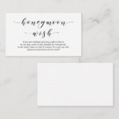 Carte D'accompagnement Belle Élégance, Écriture Noire Chance Lune de miel (Devant / Derrière)