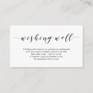 Carte D'accompagnement Belle Elégance, en Noir, Mariage Wishing Well