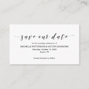 Carte D'accompagnement Belle Elégance, Noir, Sauvez la date