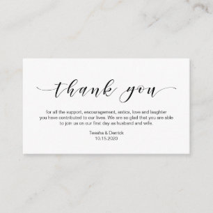 Carte D'accompagnement Belle Elegant, en Noir, Merci Mariage