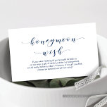 Carte D'accompagnement Belle Elégante, Écriture Bleue Marine Honeymoon Wi<br><div class="desc">C'est l'écriture romantique Modern Beautiful Elegance,  la calligraphie bleu marine,  le fonds de lune de miel Mariage,  carte de boîtier. Vous pouvez modifier les couleurs de police et ajouter les détails de votre mariage dans la police / lettering correspondante. #TeeshaDerrick</div>