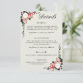 Carte D'accompagnement Belle Enclosure florale rose et blanc (Debout devant)