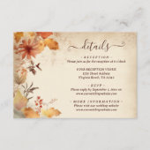 Carte D'accompagnement Belle feuille d'automne Détails du Mariage de auto (Devant)