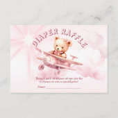 Carte D'accompagnement Belle fille Bébé Ours Pilote Avion Rose Belle (Devant)