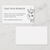 Carte D'accompagnement Belle Fleurs blanches Détails du Mariage (Devant / Derrière)