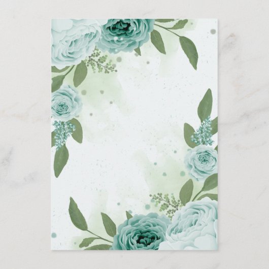 Carte D'accompagnement belle fleurs bleues verdure botanique (Dos)