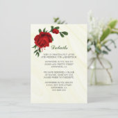 Carte D'accompagnement belle fleurs rouges détails verdure enceinte (Debout devant)