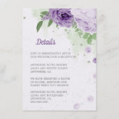 Carte D'accompagnement belle fleurs violettes vert feuille botanique (Devant)