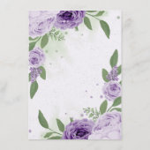 Carte D'accompagnement belle fleurs violettes vert feuille botanique (Dos)