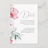 Carte D'accompagnement Belle Floral Mariage Détails Blanc (Devant)