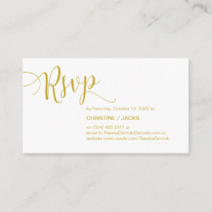 Carte D'accompagnement Belle or jaune, Parti de mariage RSVP