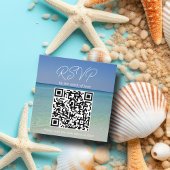 Carte D'accompagnement Belle plage Photographie Mariage QR Code RSVP