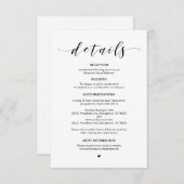 Carte D'accompagnement Belle police noire, Détails Mariage (Devant / Derrière)