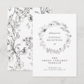 Carte D'accompagnement Belle Réception De Mariage De Serres À Croquis Flo (Devant / Derrière)