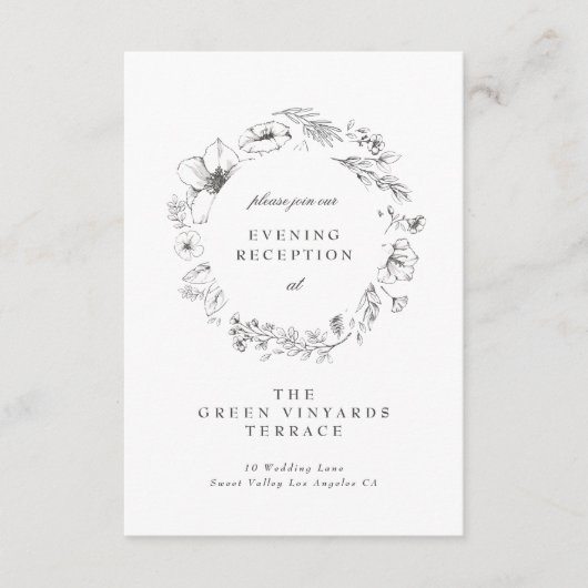 Carte D'accompagnement Belle Réception De Mariage De Serres À Croquis Flo (Devant)