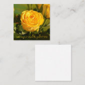 Carte D'accompagnement Belle Rose Jaune Photo Personnalisée (Devant / Derrière)