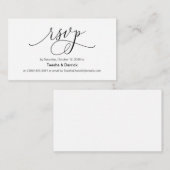 Carte D'accompagnement Belle Rose noire romance moderne, Mariage RSVP (Devant / Derrière)