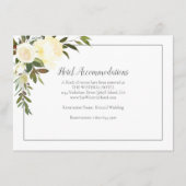 Carte D'accompagnement Belle Roses Blanches Floral Hôtel Hébergements (Devant)