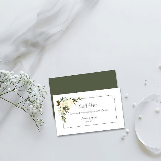 Carte D'accompagnement Belle Roses Blanches Site Mariage Floral