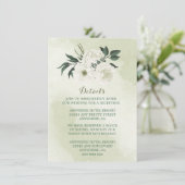 Carte D'accompagnement belle végétation fleurie blanche détails mariage (Debout devant)