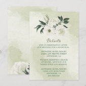 Carte D'accompagnement belle végétation fleurie blanche détails mariage (Devant / Derrière)