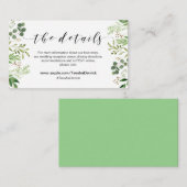 Carte D'accompagnement Belle verdure élégante, Noir, Mariage Détails (Devant / Derrière)