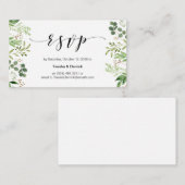 Carte D'accompagnement Belle verdure, Script noir, Mariage RSVP (Devant / Derrière)