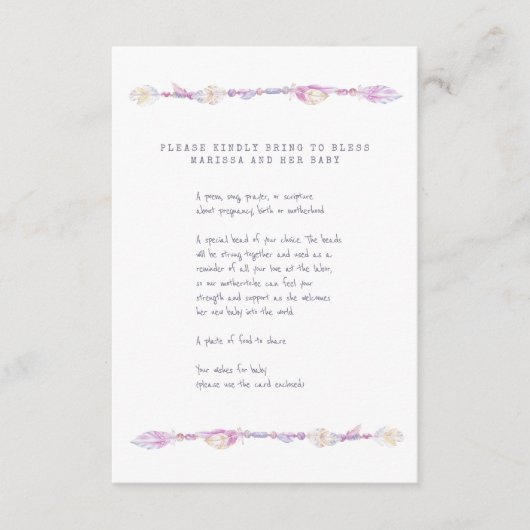 Carte D'accompagnement Bénédiction de la mère (Devant)