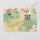 Carte D'accompagnement Beown rose floral fonds de graduation (Devant)