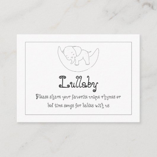Carte D'accompagnement Berceuse (Devant)