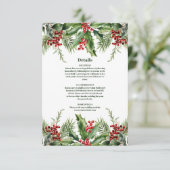 Carte D'accompagnement Berries de Noël et Mariage de pin (Debout devant)