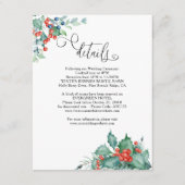 Carte D'accompagnement Berries d'hiver et Holly Mariage Détails (Devant)