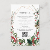 Carte D'accompagnement Berries d'hiver moderne Verdure Détails Mariage (Devant)