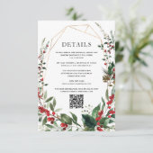 Carte D'accompagnement Berries d'hiver moderne Verdure Détails Mariage (Debout devant)