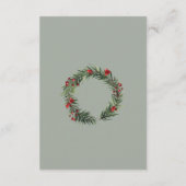 Carte D'accompagnement Berries d'hiver moderne Verdure Détails Mariage (Dos)