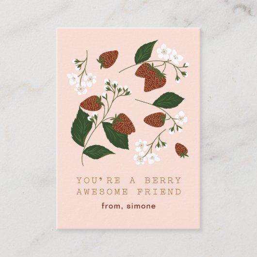 Carte D'accompagnement Berry Awesome Classe de fraises Valentine (Devant)