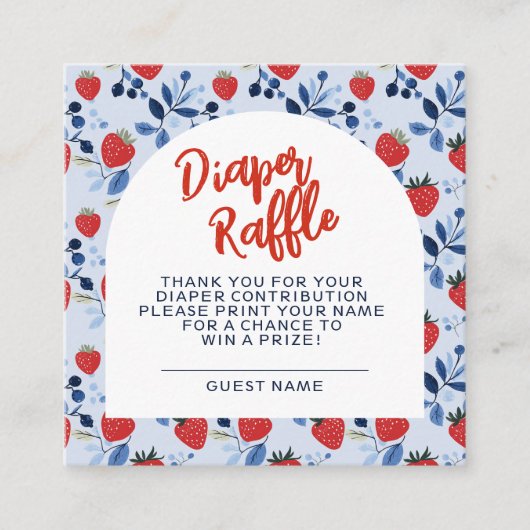 Carte D'accompagnement Berry Sweet Baby shower Raffle de couche (Devant)