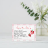 Carte D'accompagnement Berry Sweet Strawberry Baby Shower Book Request (Debout devant)