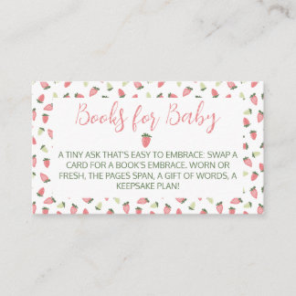 Carte D'accompagnement Berry Sweet Strawberry Baby Shower Books