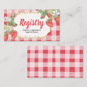Carte D'accompagnement Berry Sweet Watercolor Registre de fraises Inserti