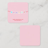 Carte D'accompagnement Bestie mignon bracelet d'amitié rose Valentin (Devant / Derrière)