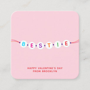 Carte D'accompagnement Bestie mignon bracelet d'amitié rose Valentin