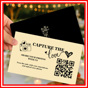 Carte D'accompagnement Beurre Jaune Capture Le Mariage Love QR Code