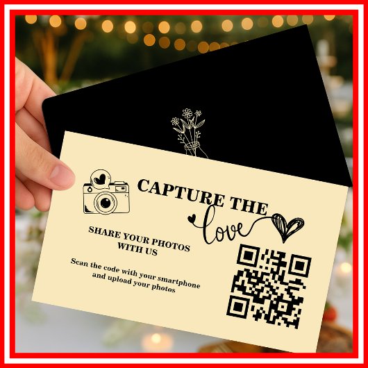 Carte D'accompagnement Beurre Jaune Capture Le Mariage Love QR Code