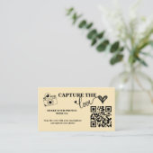 Carte D'accompagnement Beurre Jaune Capture Le Mariage Love QR Code (Debout devant)
