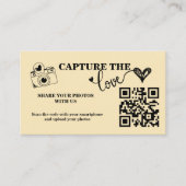 Carte D'accompagnement Beurre Jaune Capture Le Mariage Love QR Code (Devant)