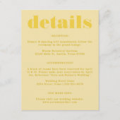 Carte D'accompagnement Beurre jaune simple Détails du Mariage (Devant)