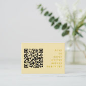 Carte D'accompagnement Beurre jaune simple Mariage QR Code RSVP (Debout devant)
